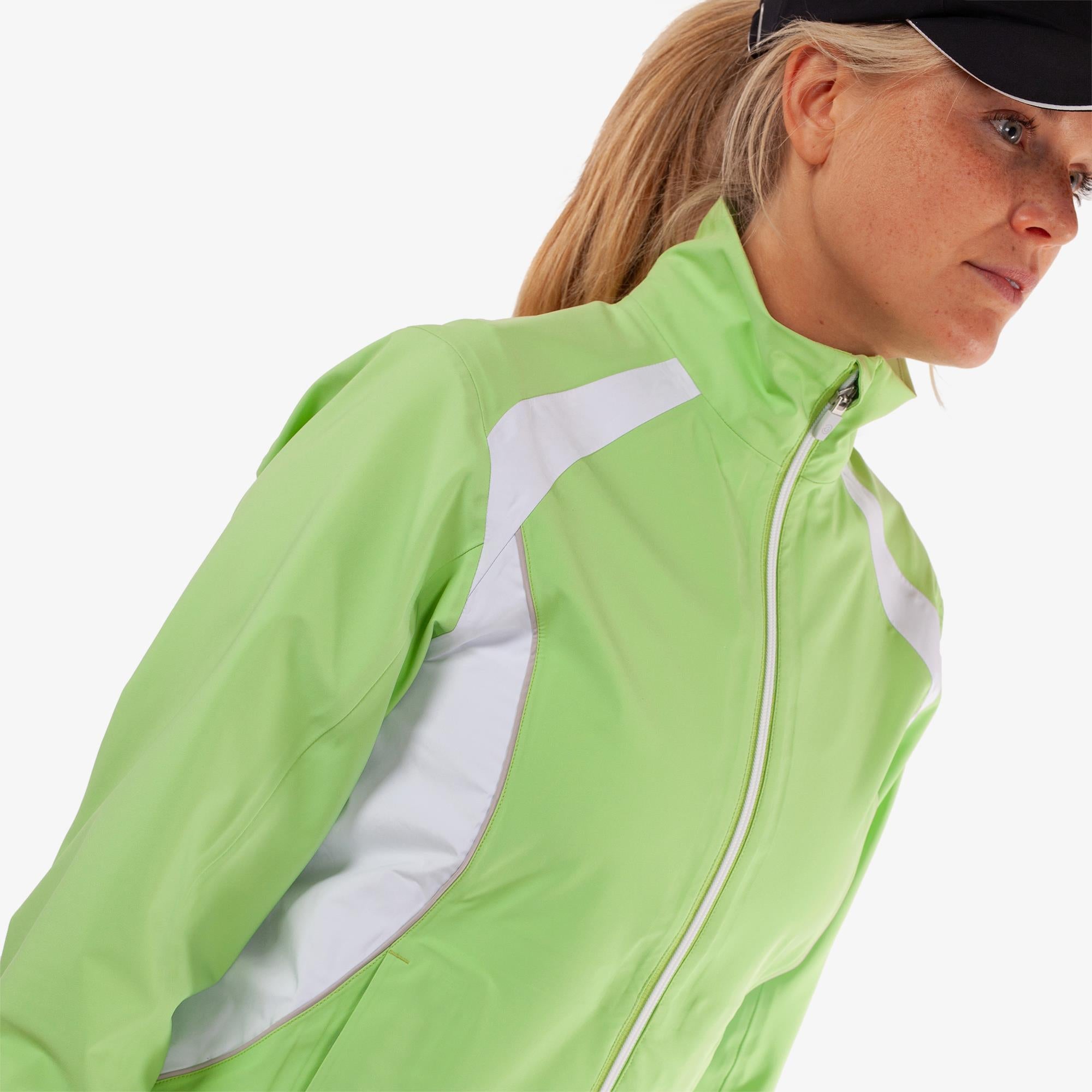 Galvin Green Amy Dryvr Pertex Ladies Waterproof Golf Jacket Paradise Green/White